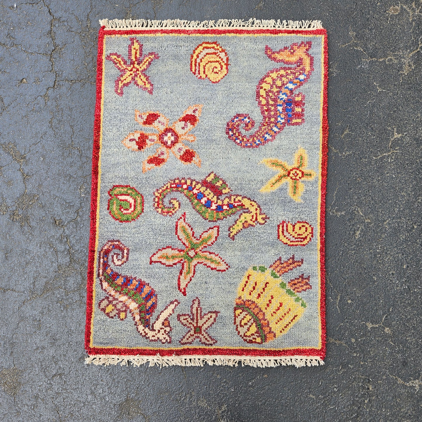 Flat-Weave Fish Rug