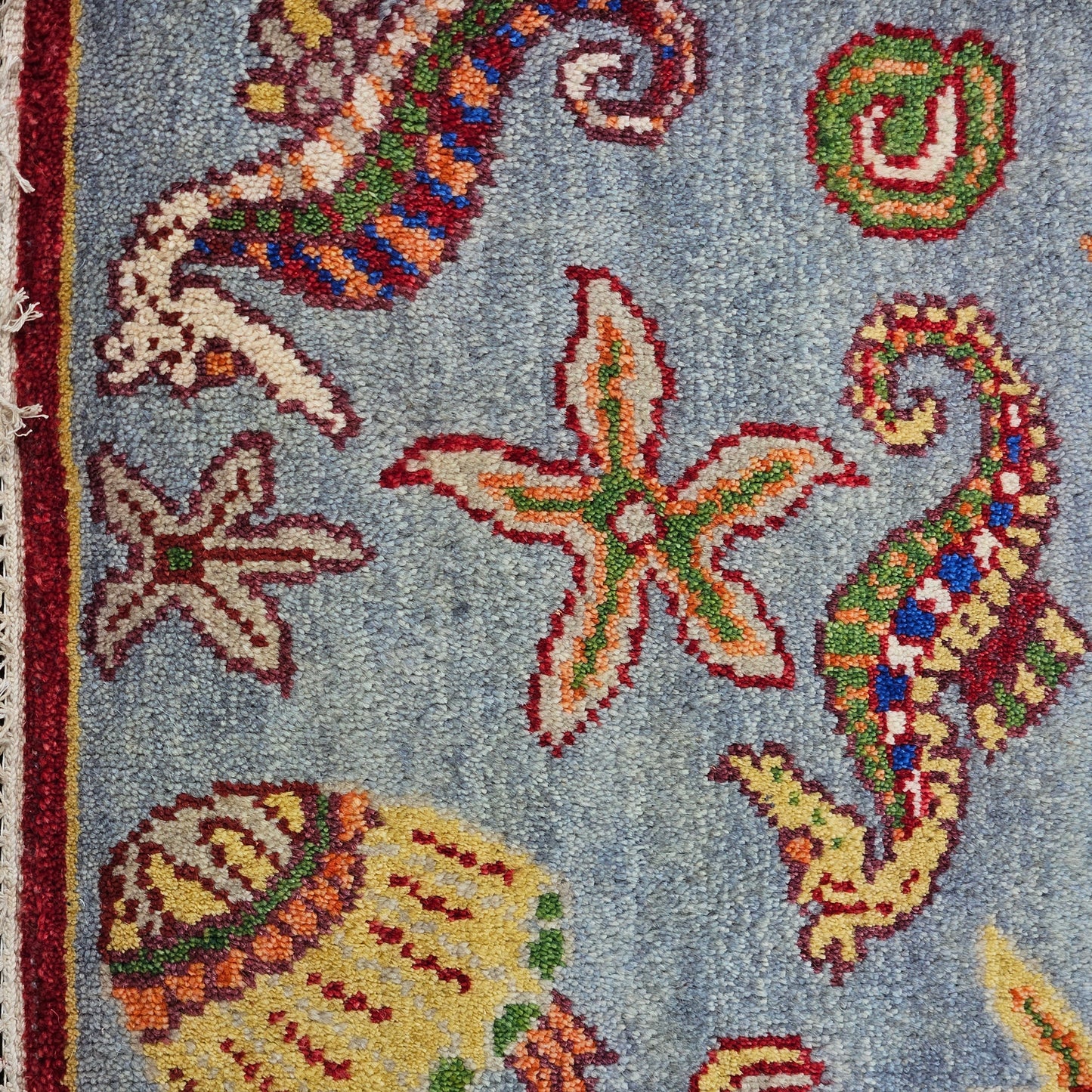 Flat-Weave Fish Rug