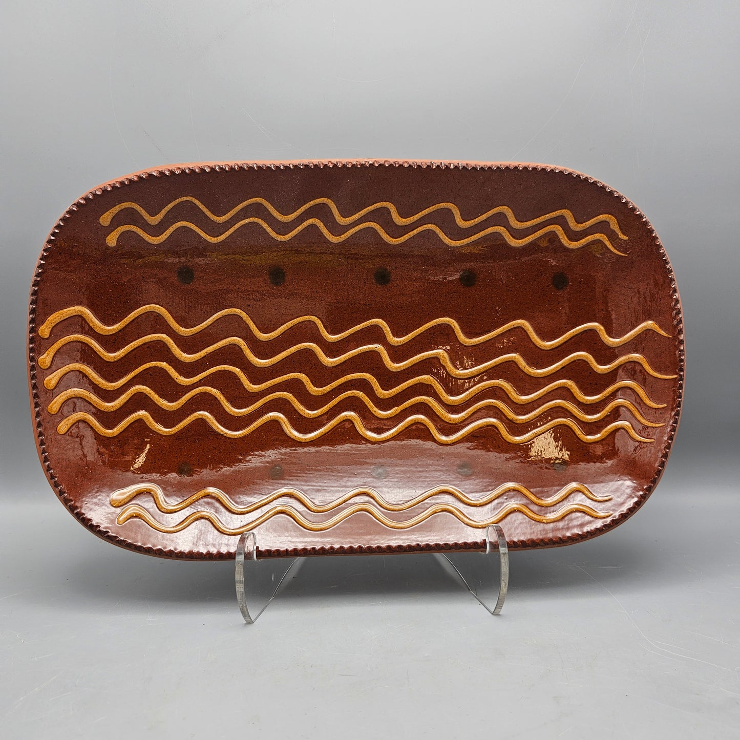 1985 Ned Foltz Redware Trencher / Platter