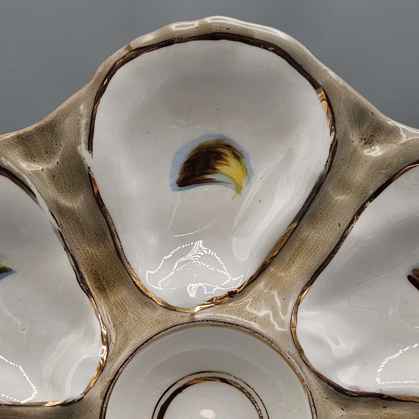Limoges Porcelain Hand-Painted Oyster Plate