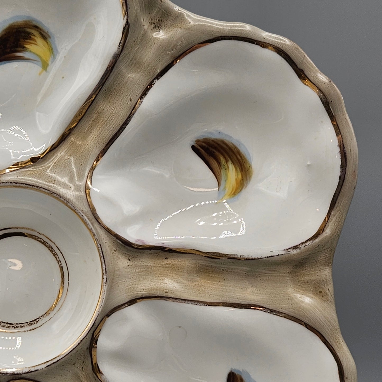 Limoges Porcelain Hand-Painted Oyster Plate