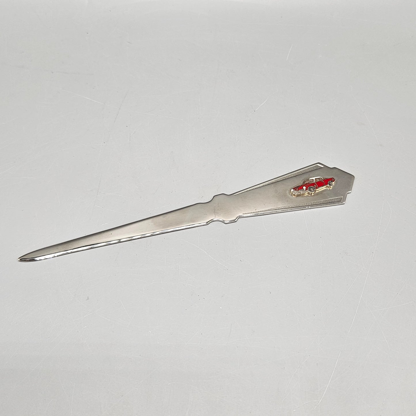 Deco-style Letter Opener with Enamel Ford Thunderbird
