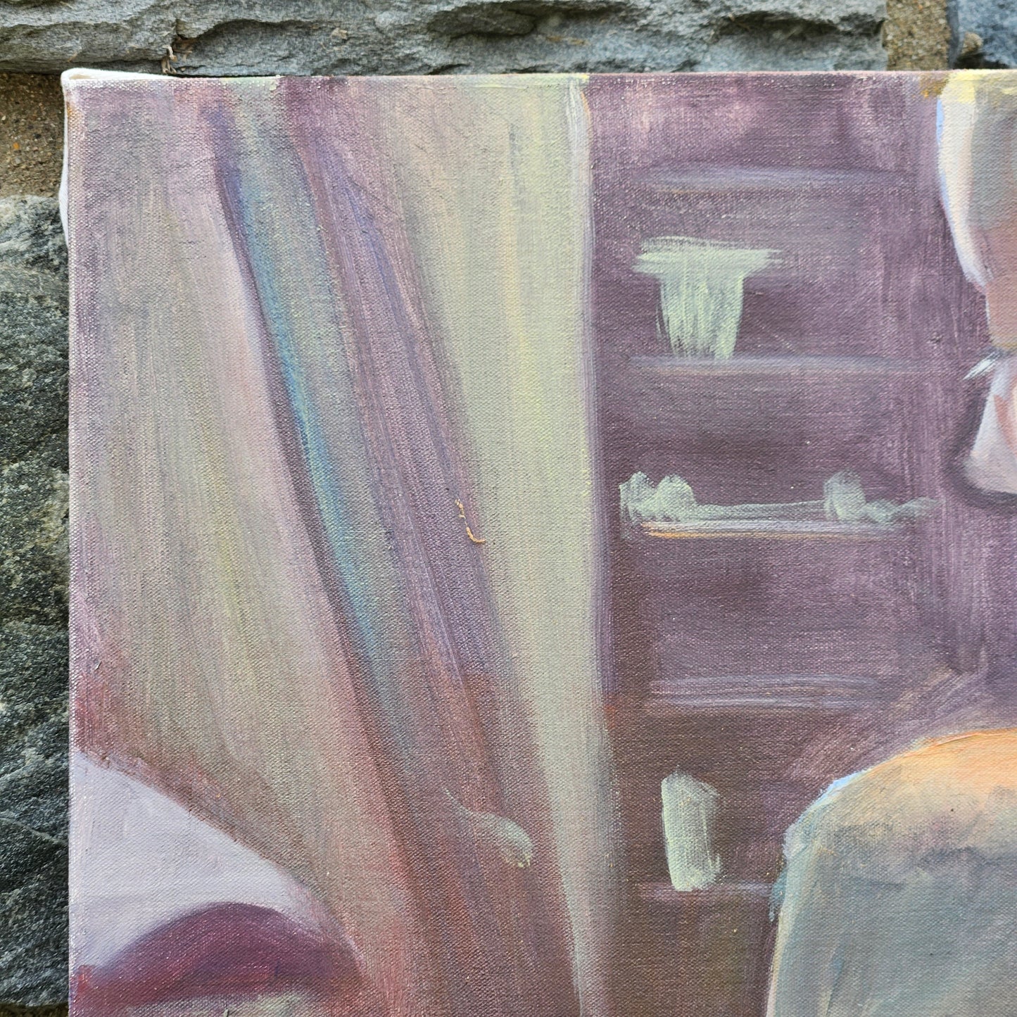 Oil on Canvas Nude Young Woman from Rear
