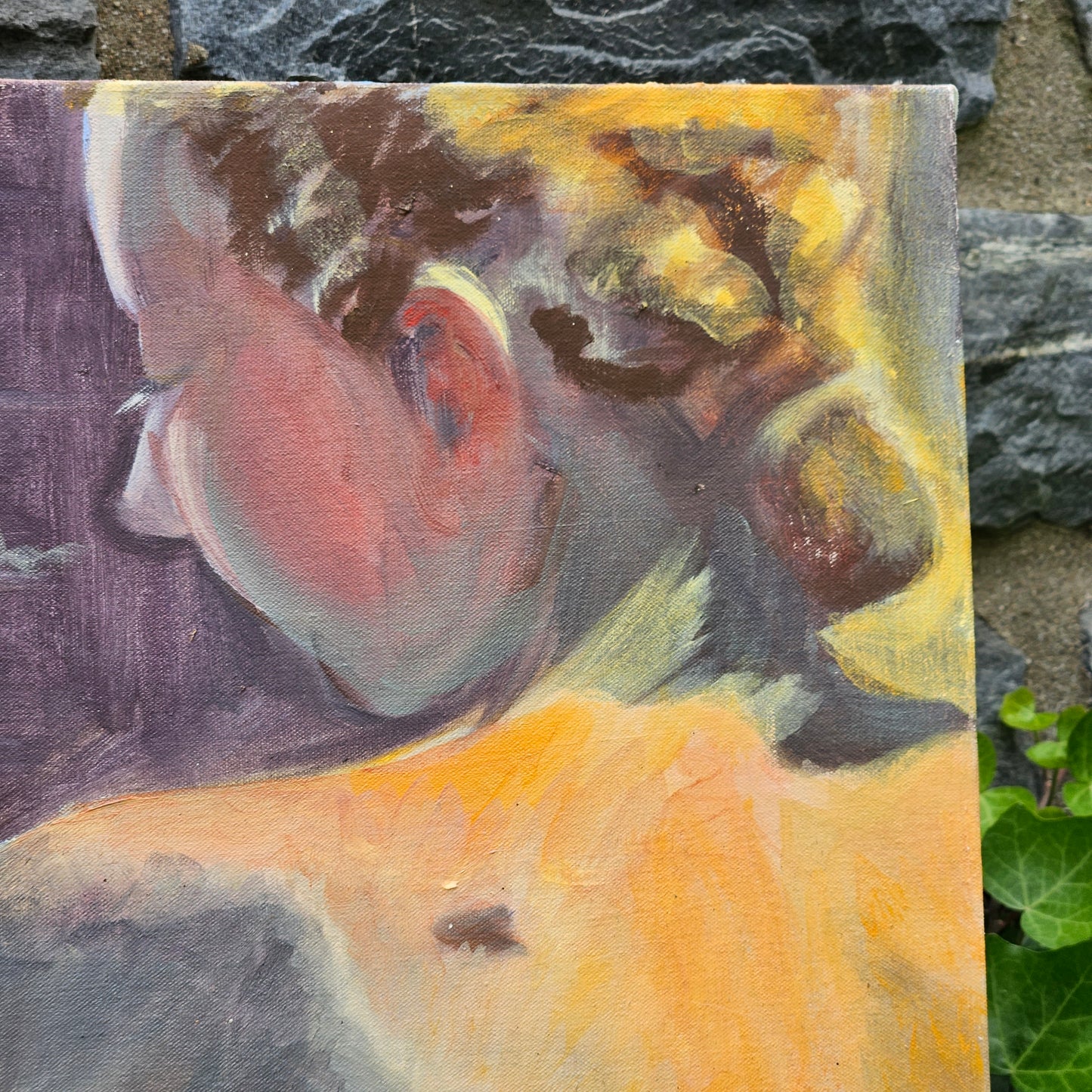 Oil on Canvas Nude Young Woman from Rear
