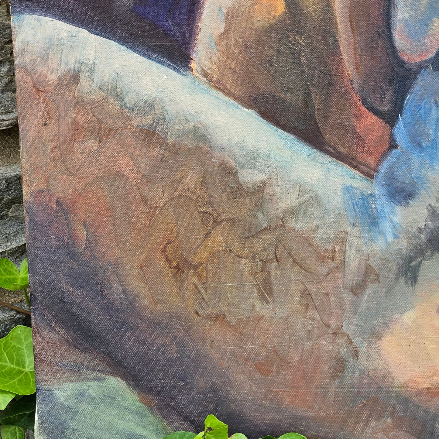 Oil on Canvas Nude Young Woman from Rear