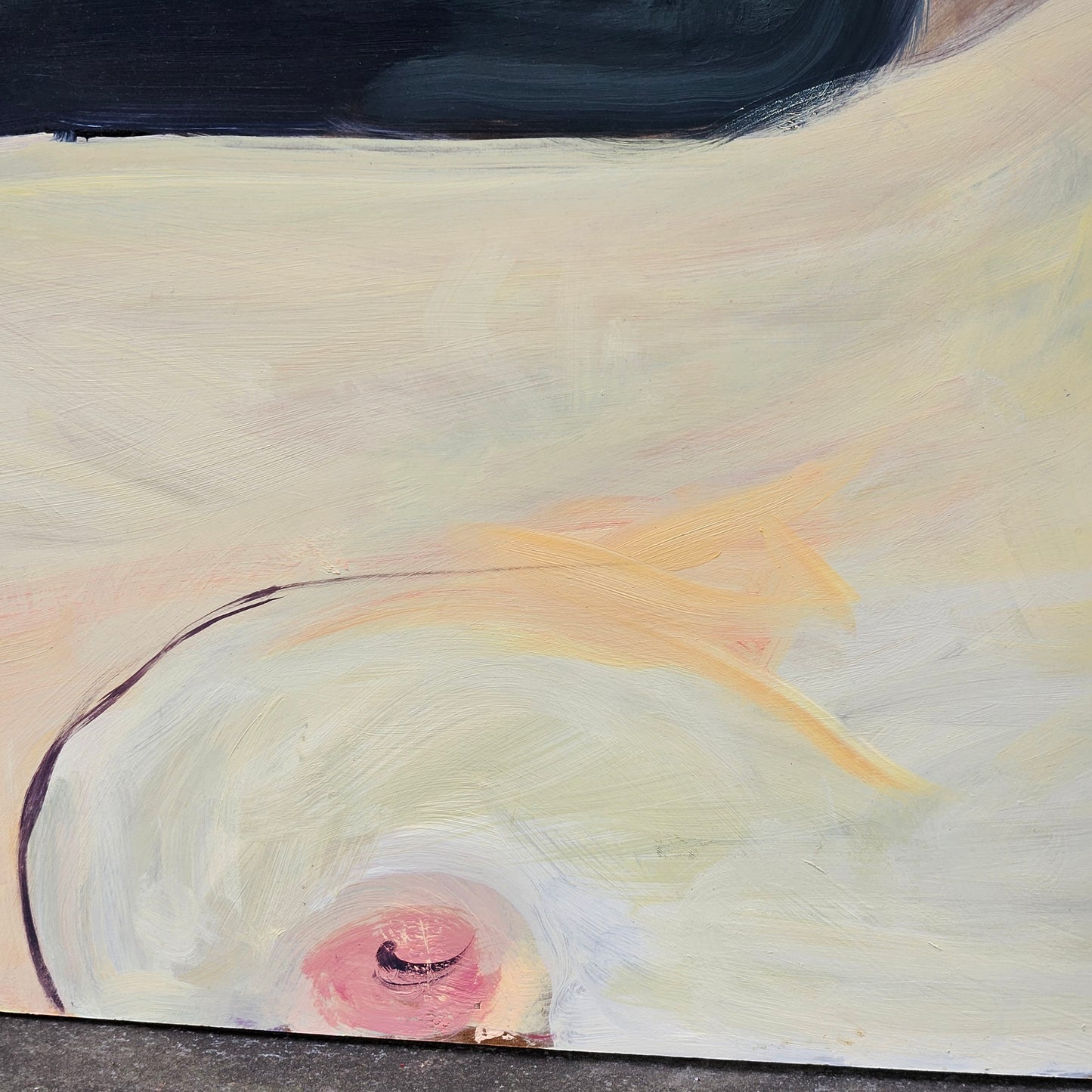 Oil on Board - Reclining Nude Woman