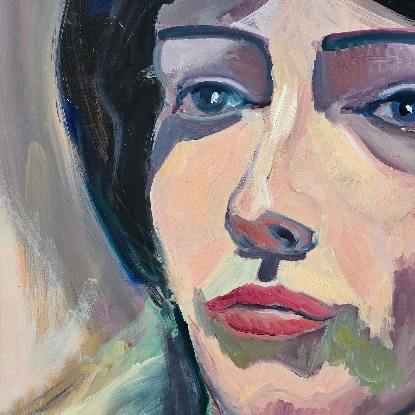 Oil on Board - Reclining Nude Woman
