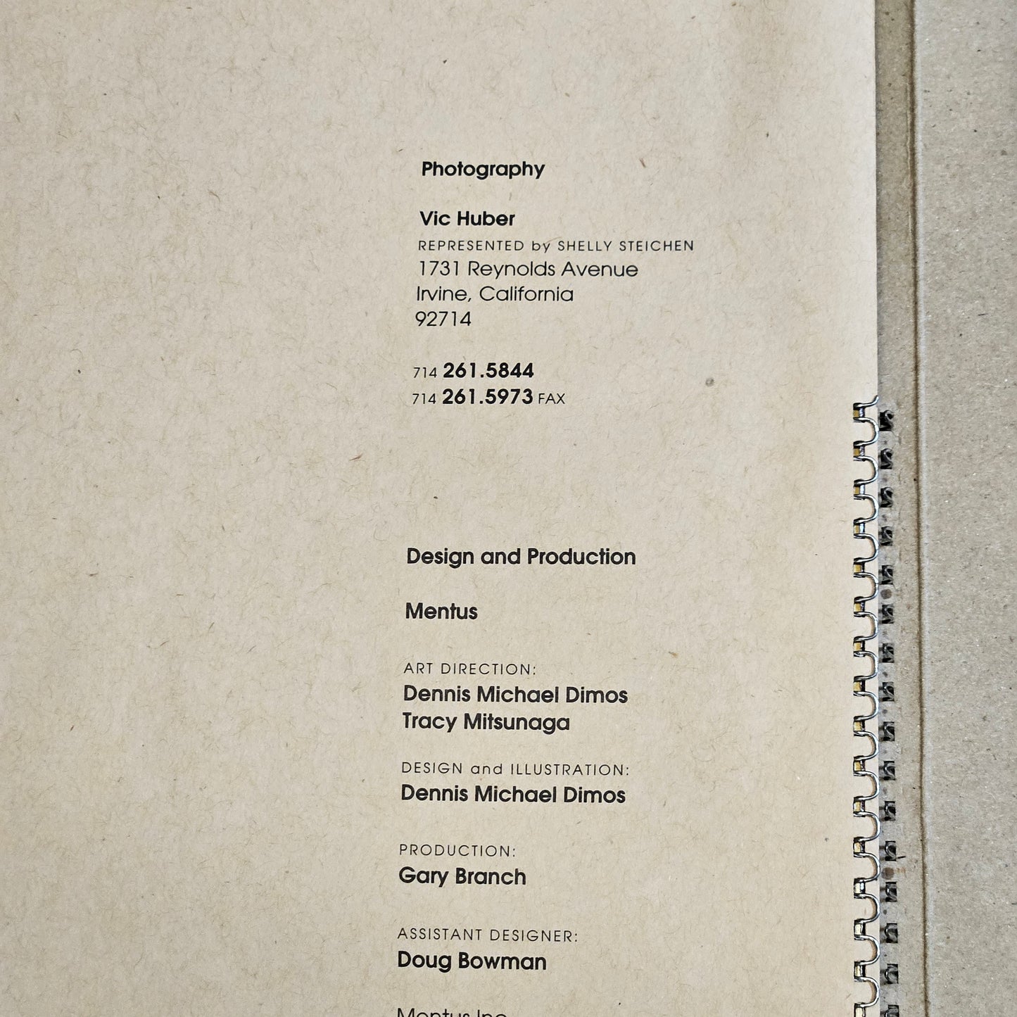 1995 Vic Huber Photography Booklet