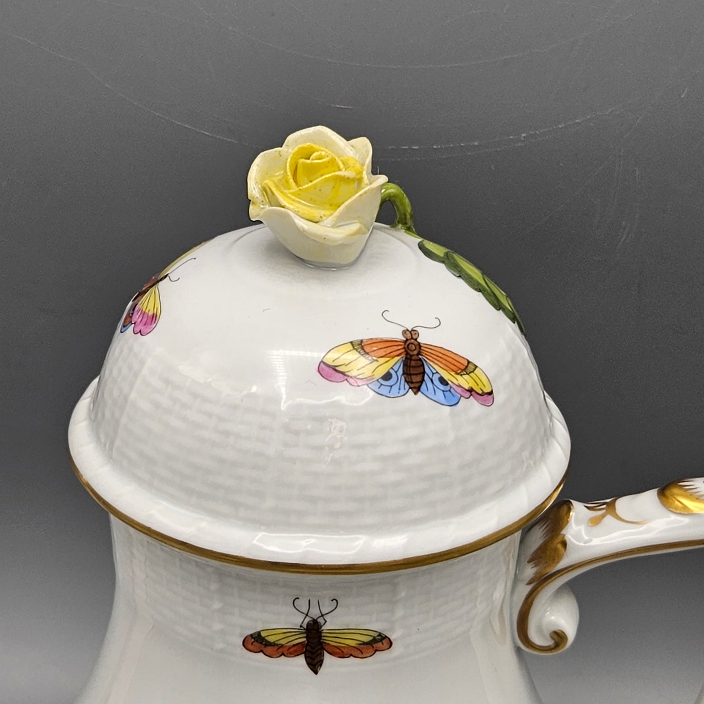 Herend Porcelain Rothschild Birds Coffee Pot