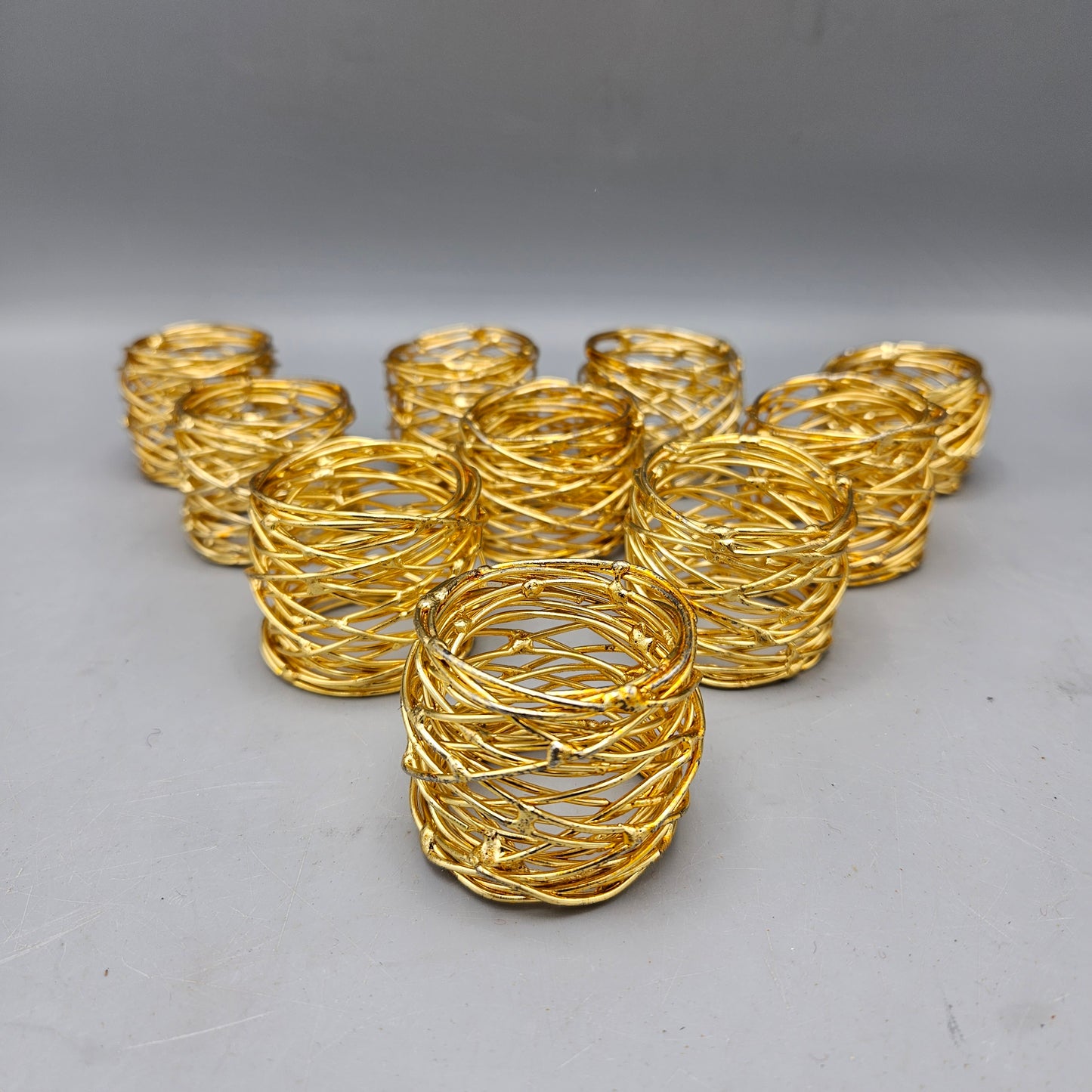 Gold Wire Napkin Rings - Set of Ten