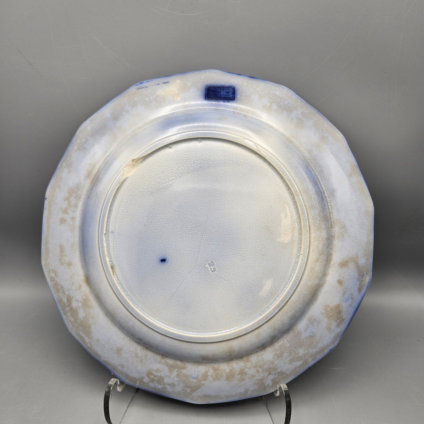 Antique Staffordshire Flow Blue Indian Pattern Plate