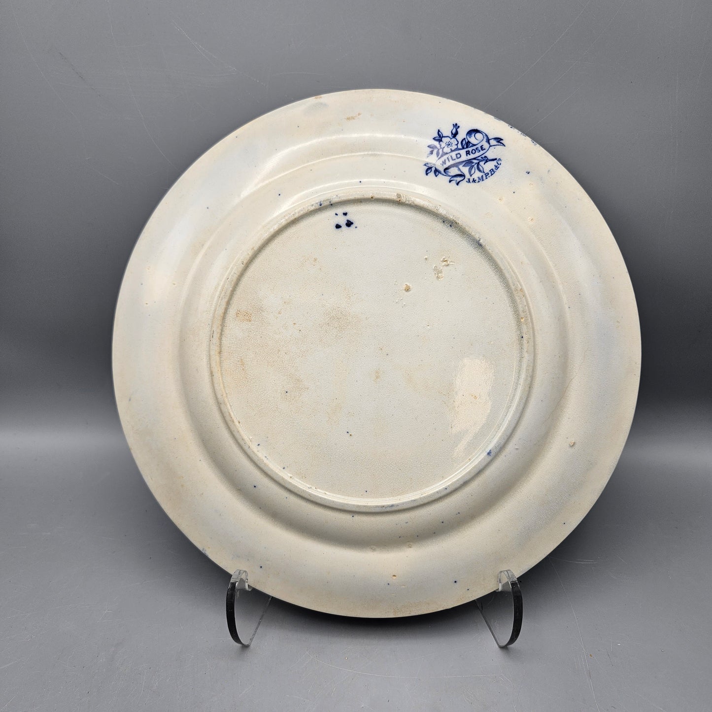 J & M P Bell & Co Wild Rose Blue Transferware Plate