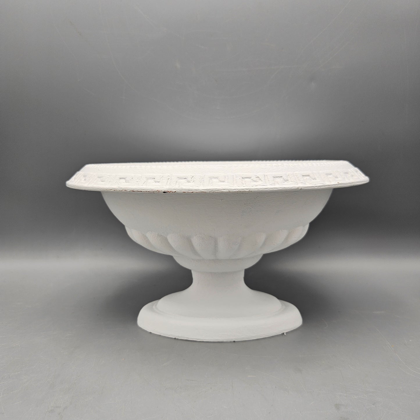 Virginia Metalcrafters Cast Iron Oval Cachepot Painted White