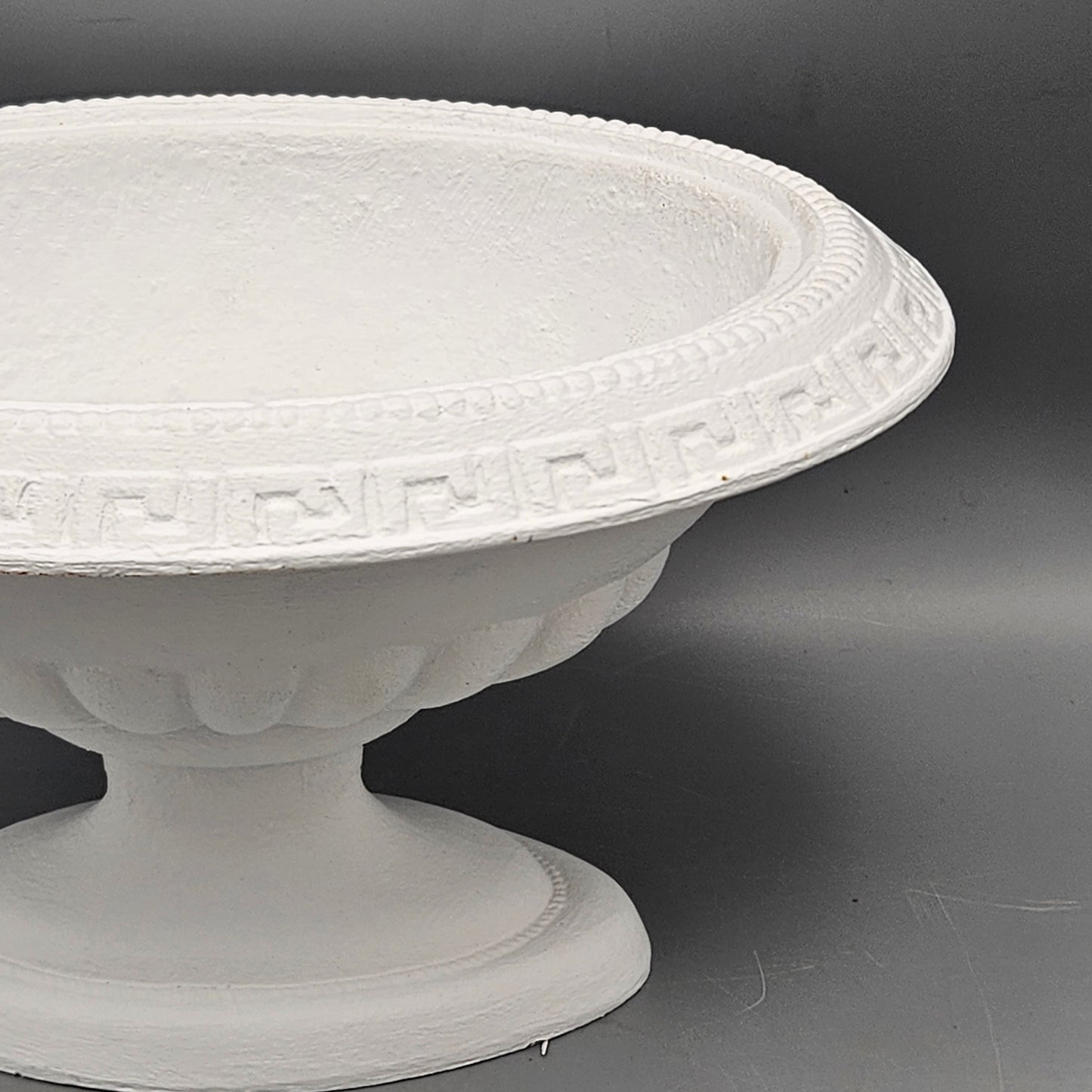 Virginia Metalcrafters Cast Iron Oval Cachepot Painted White
