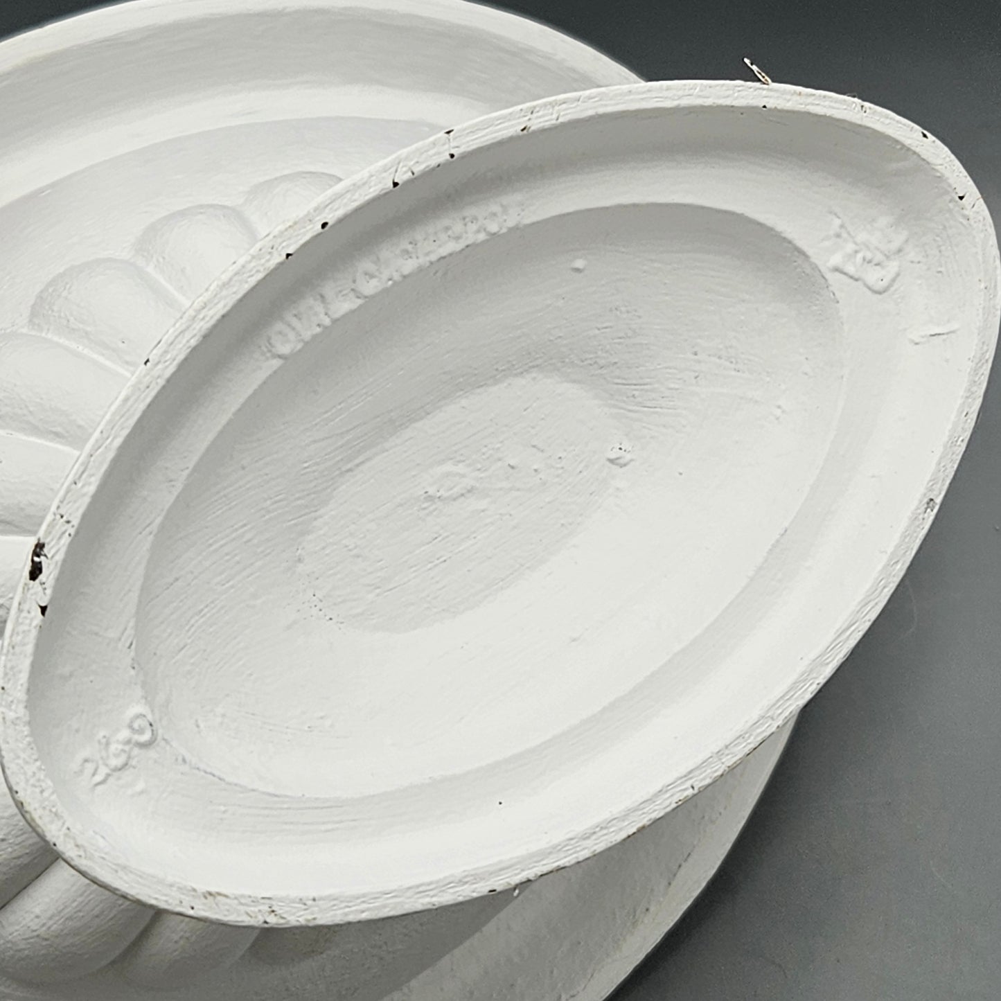 Virginia Metalcrafters Cast Iron Oval Cachepot Painted White