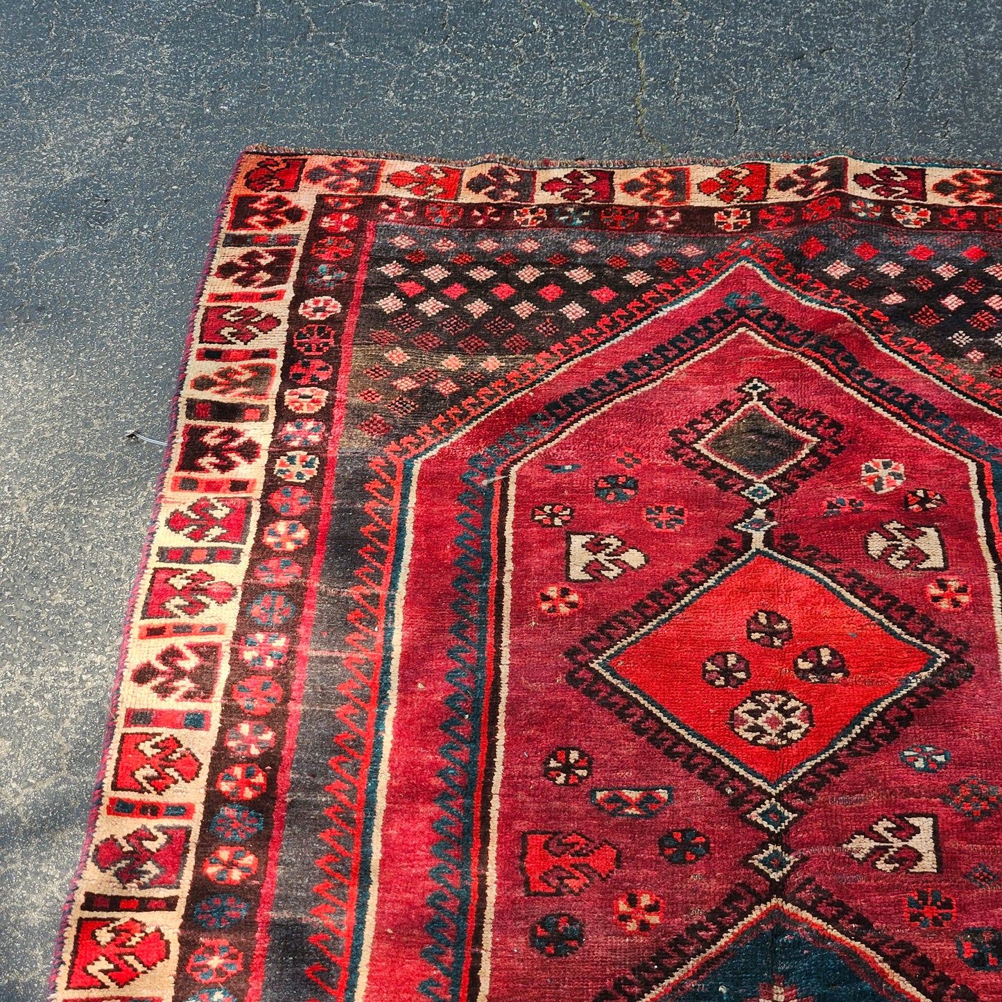 Vintage Hand Knotted 100% Wool Rug / Carpet - 4' 5" x 8' 5"