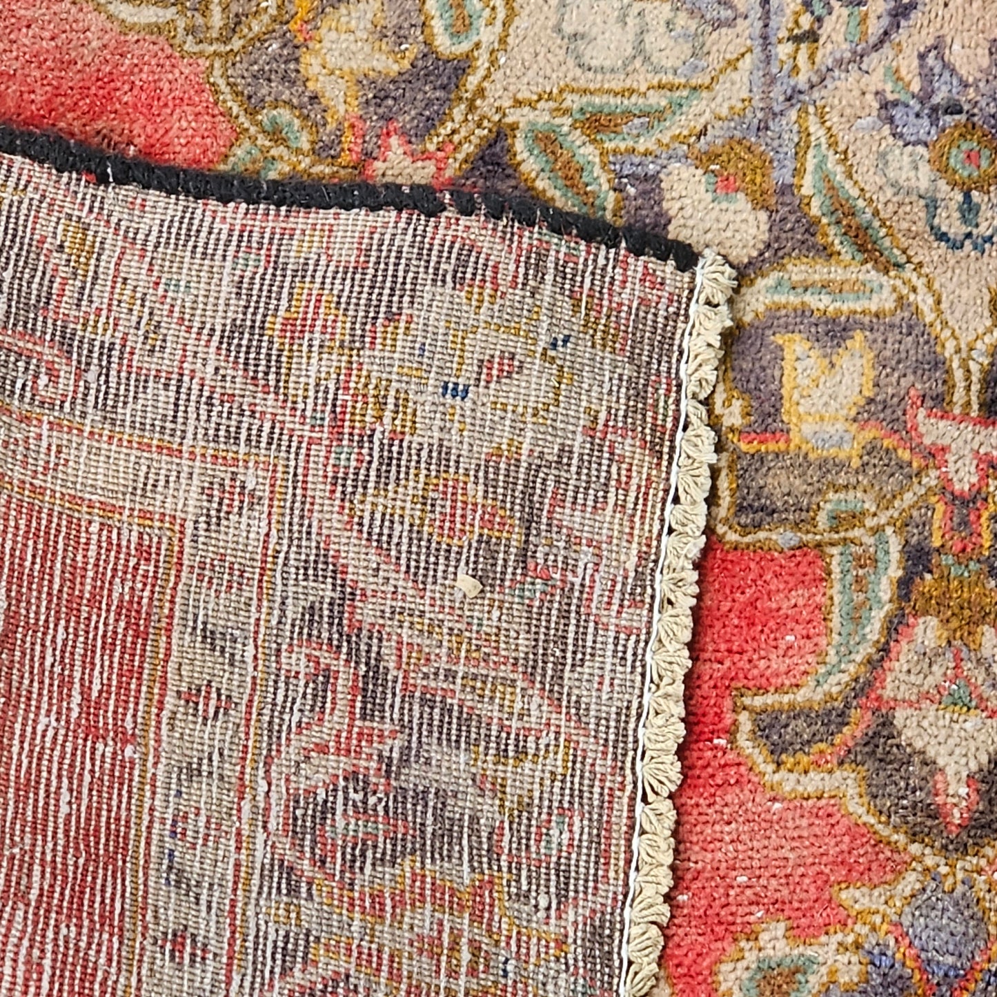 Vintage Hand Knotted 100% Wool Rug / Carpet - 4' 3" x 4' 10"