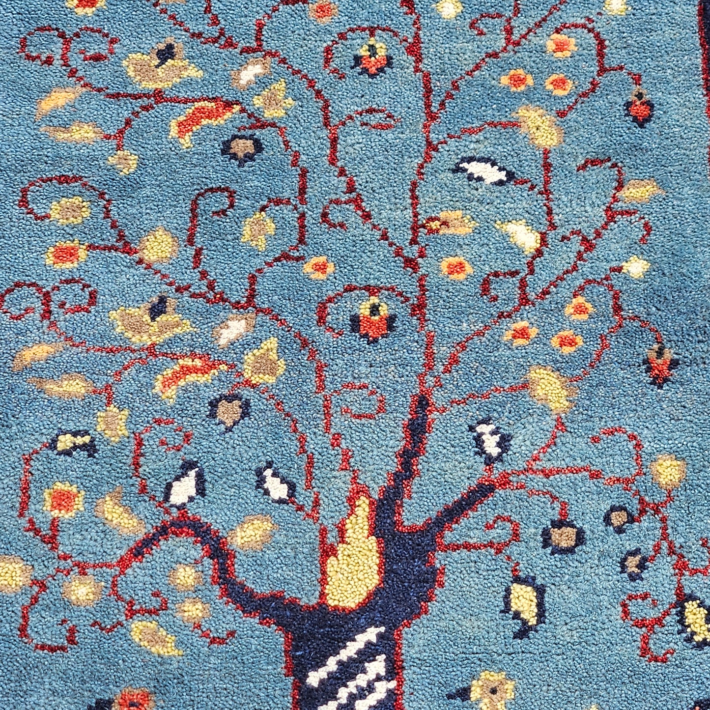 Three & Animal Themed Turkish Hand Knotted 100% Wool Rug / Carpet - 2' x 4' 3"