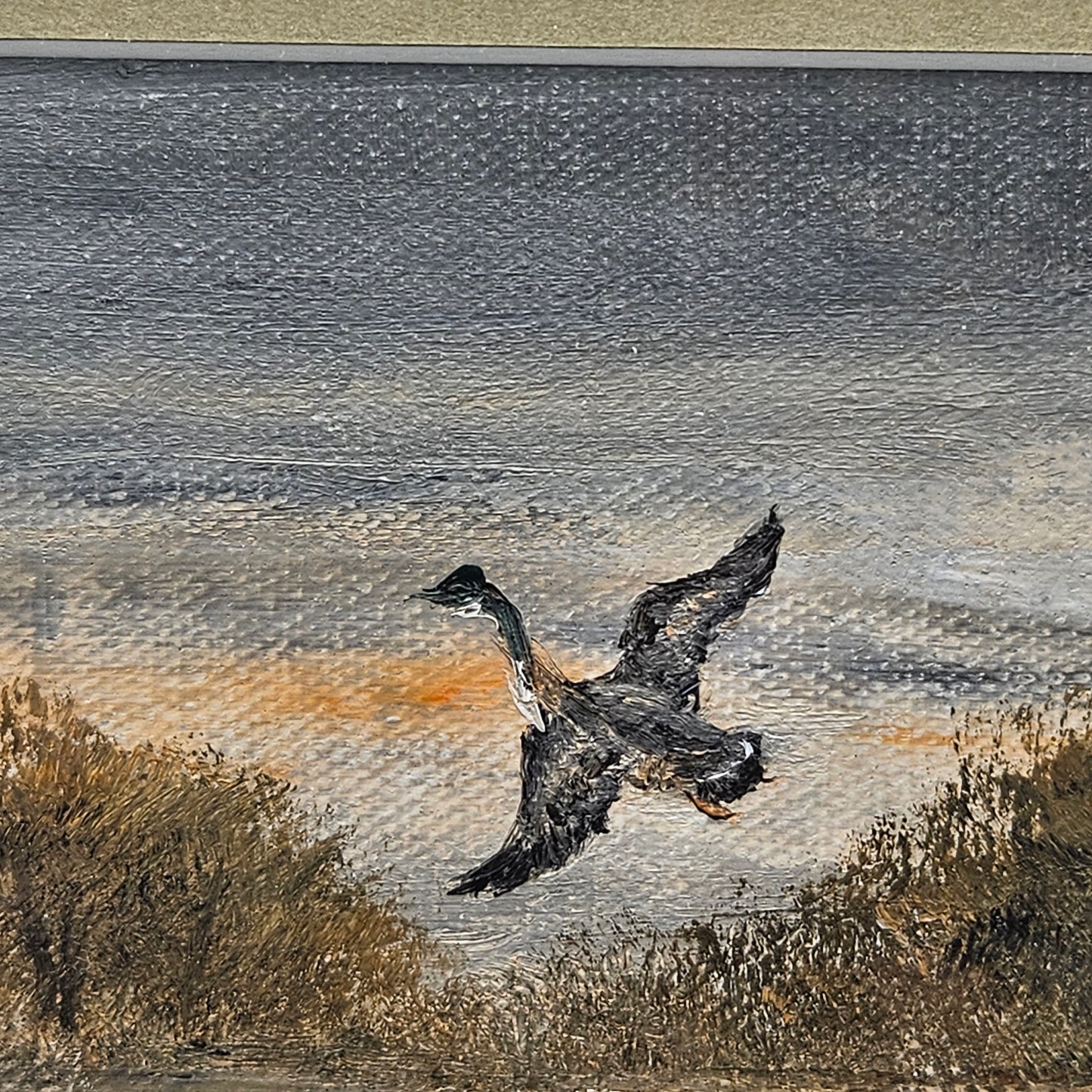 Dorothea Rehfuss Flood Oil on Board Painting - Landscape with Duck