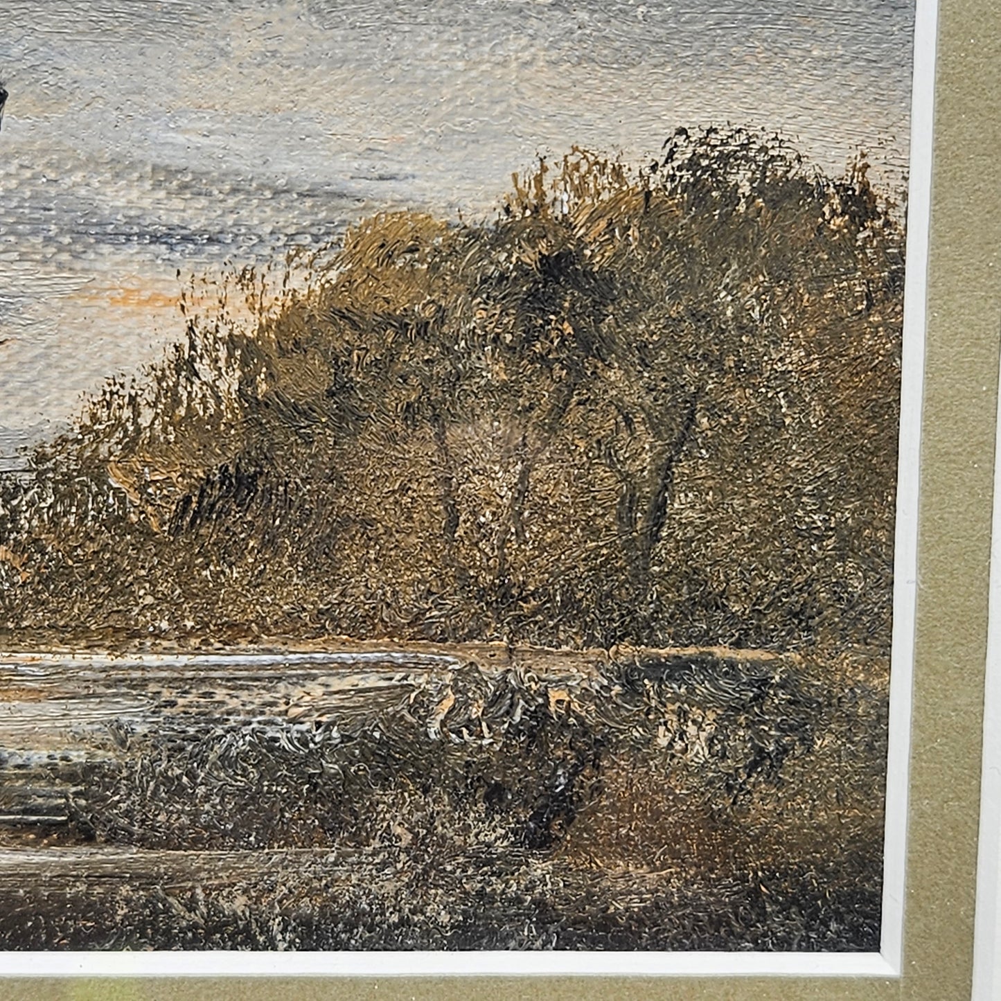 Dorothea Rehfuss Flood Oil on Board Painting - Landscape with Duck