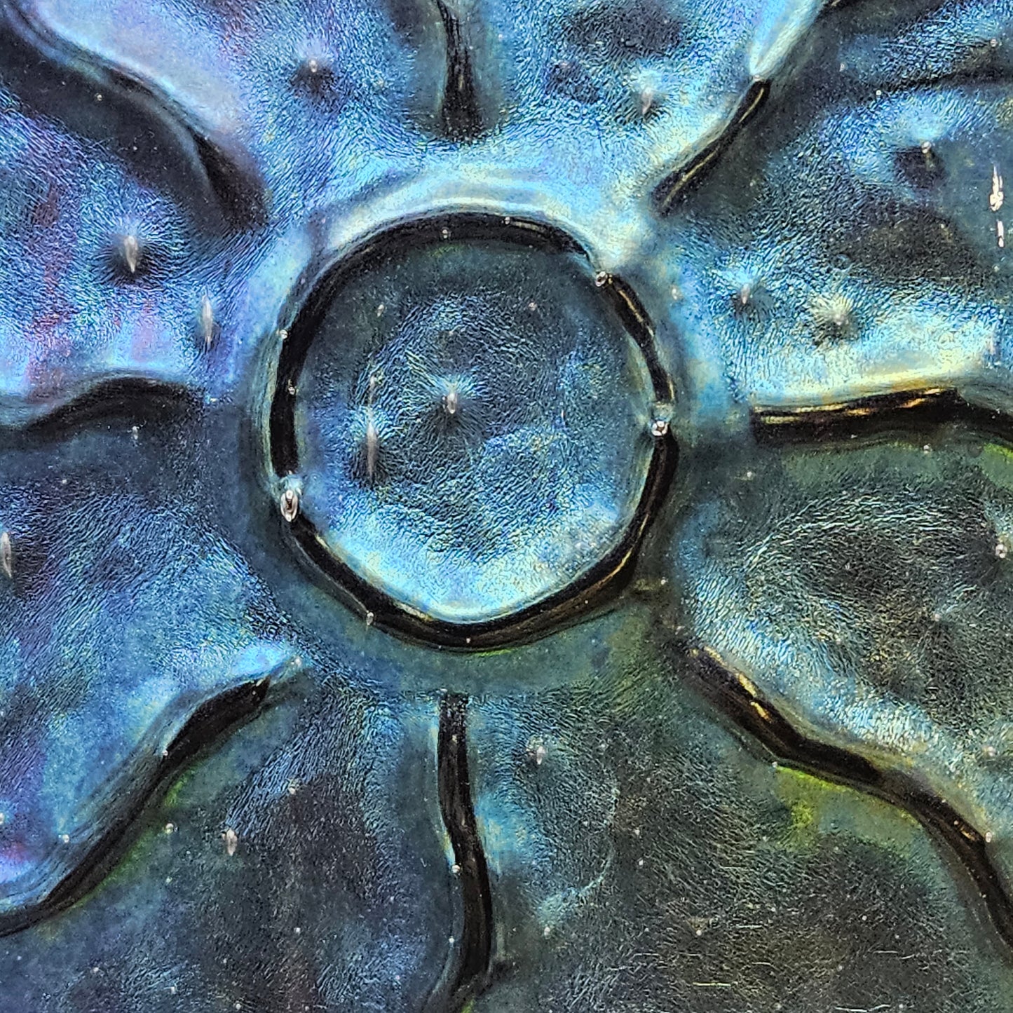 Square Iridized Glass Serving Tray