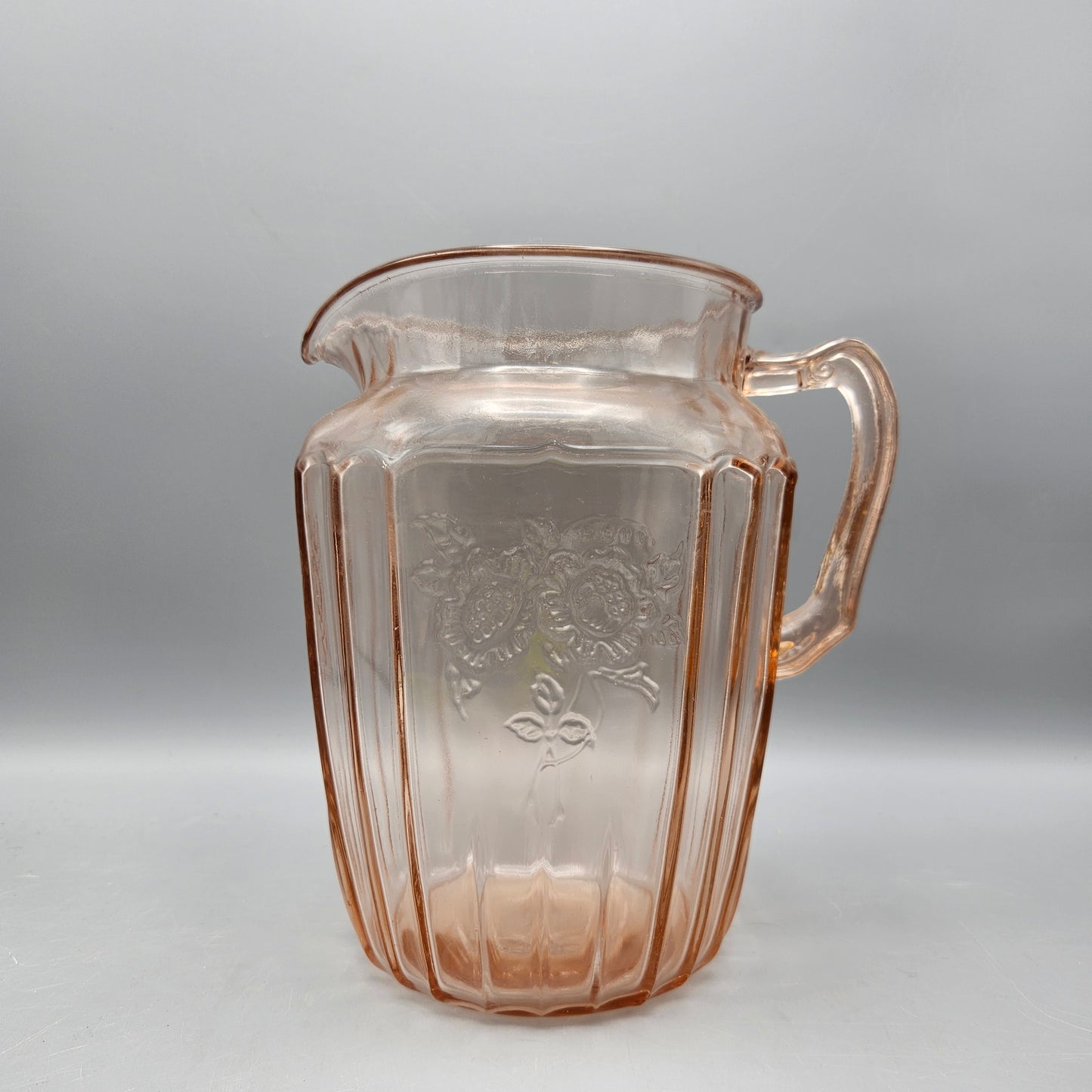 Depression Glass Anchor Hocking Pink Mayfair Water Pitcher