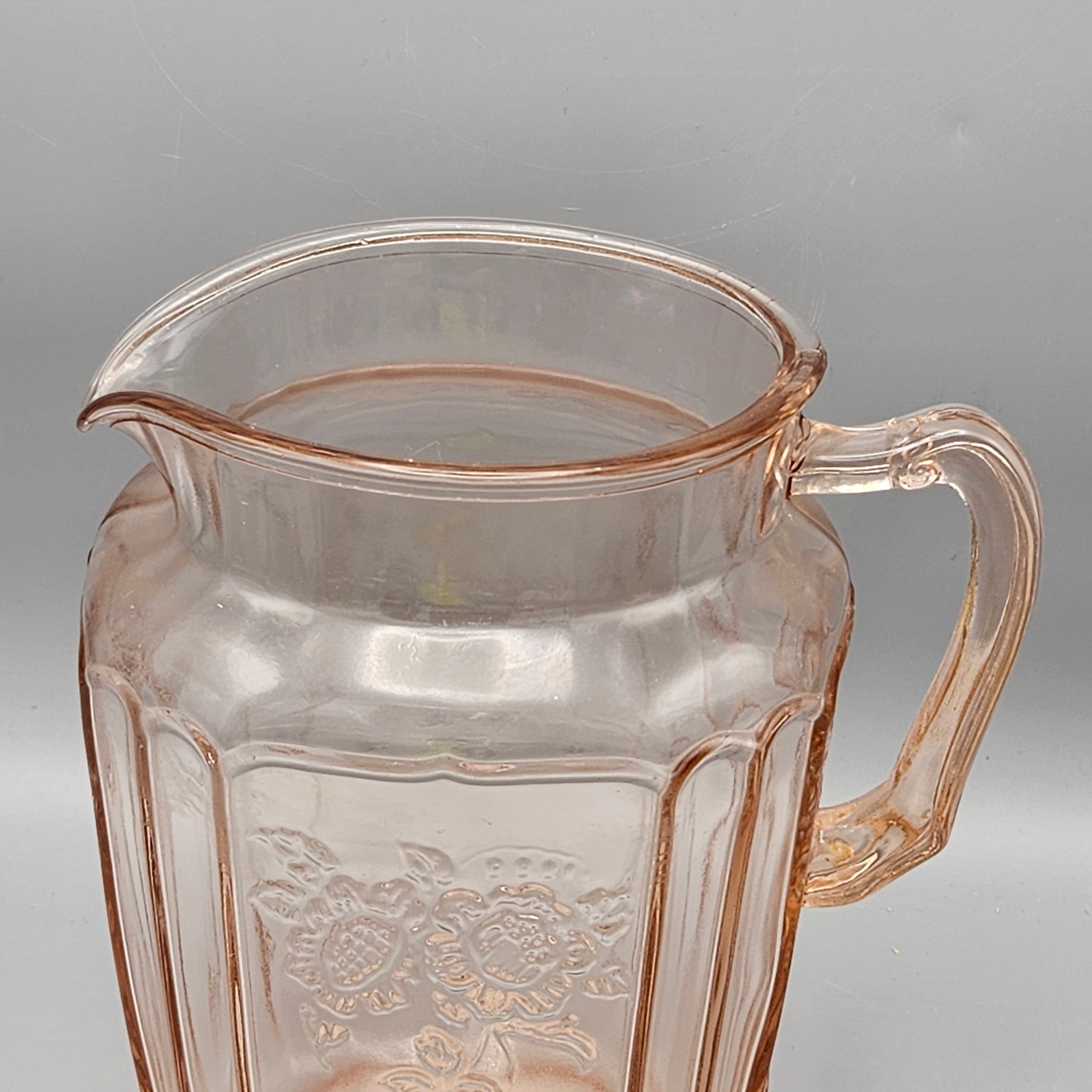 Depression Glass Anchor Hocking Pink Mayfair Water Pitcher