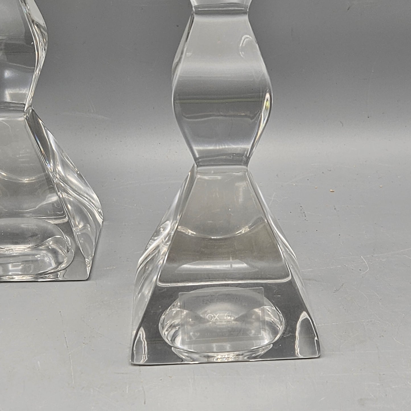 Pair Lenox Crystal Ovation Endless Column Candlesticks