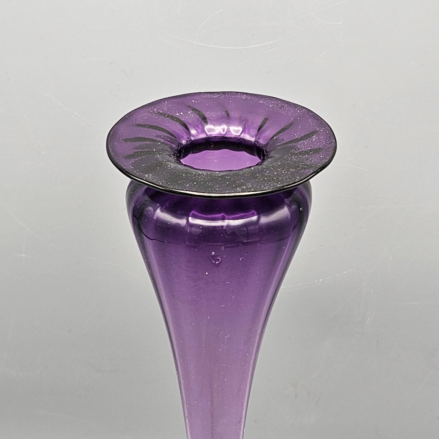 Signed Studio Art Glass Trumpet Vase