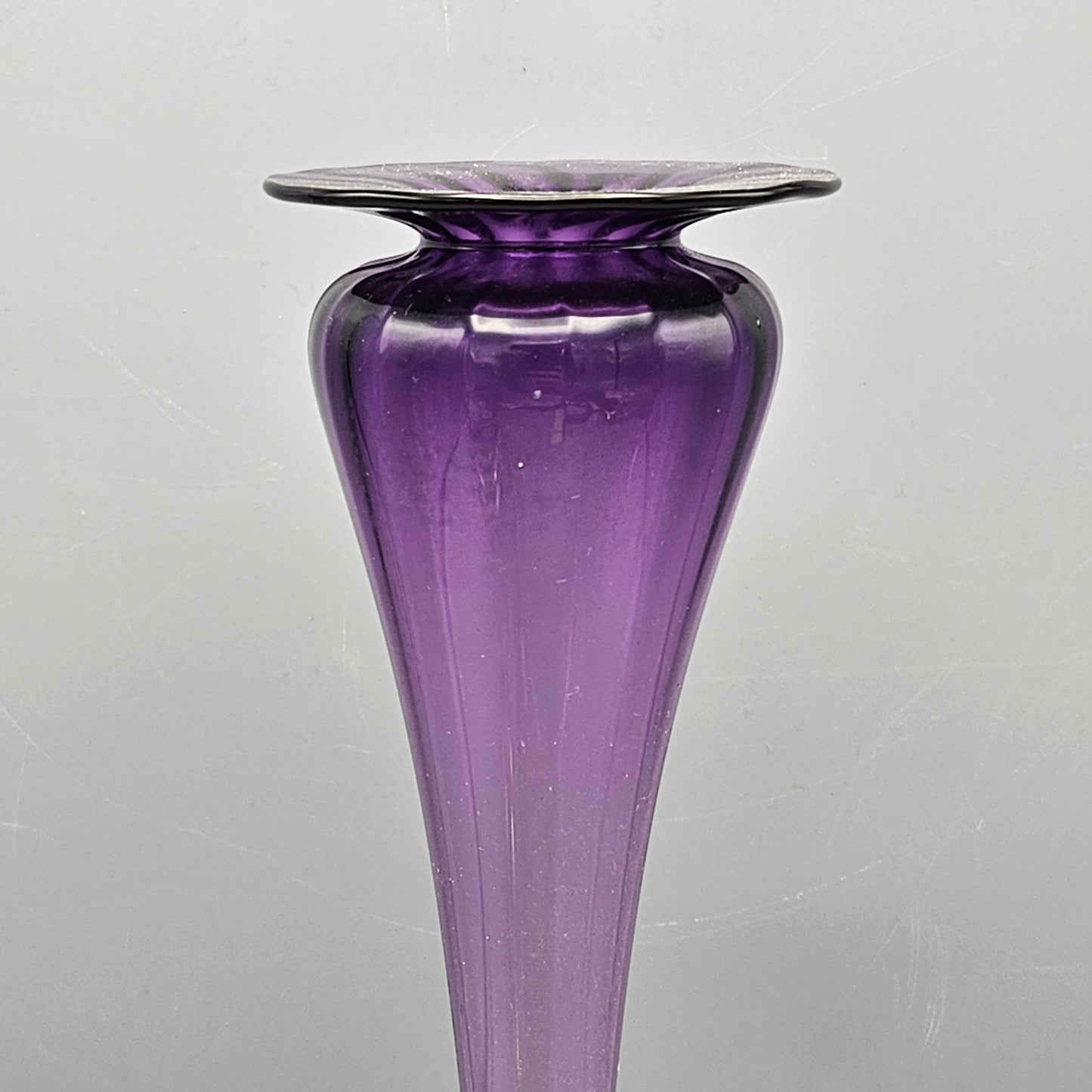 Signed Studio Art Glass Trumpet Vase