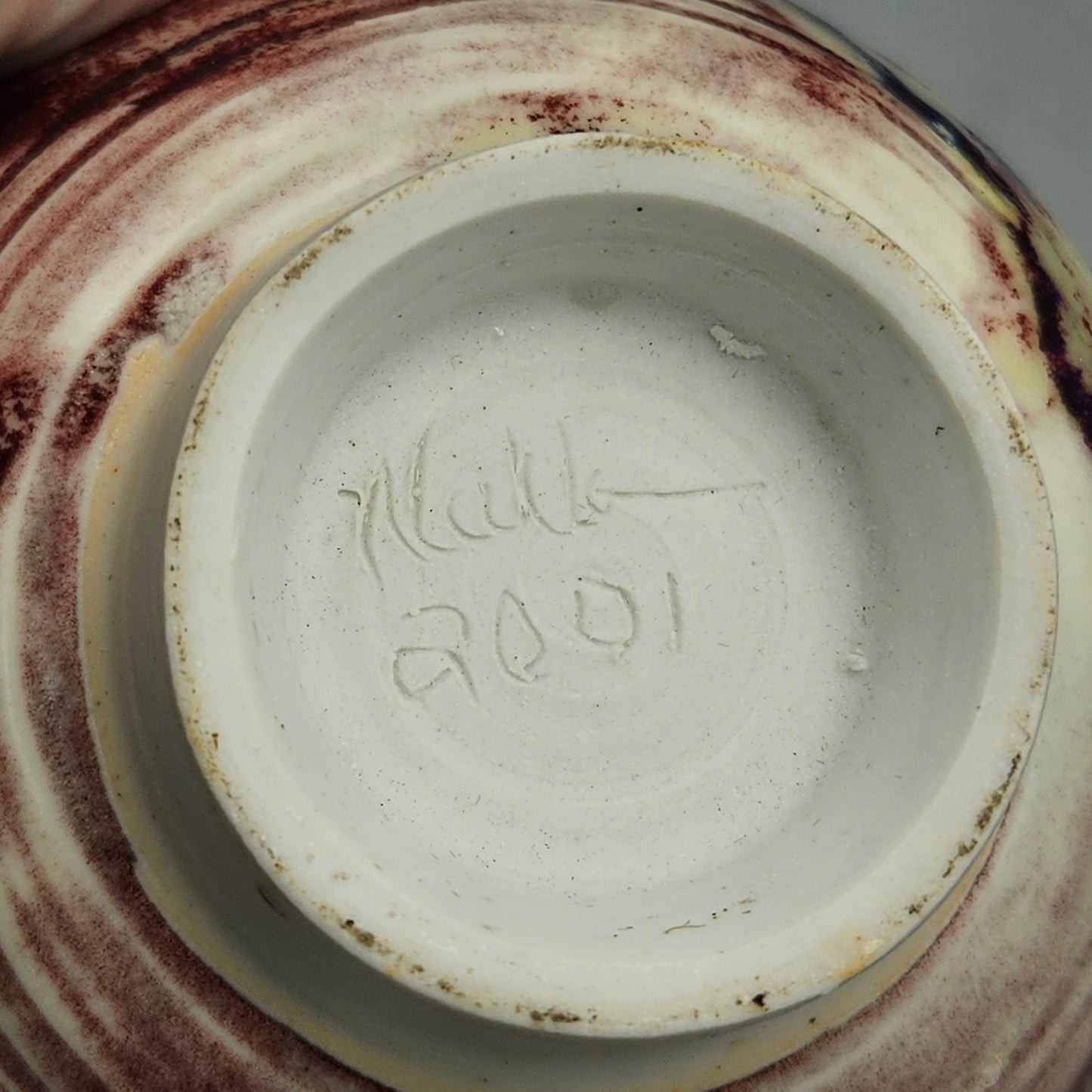 Signed Raku Pottery Footed Tea Bowl