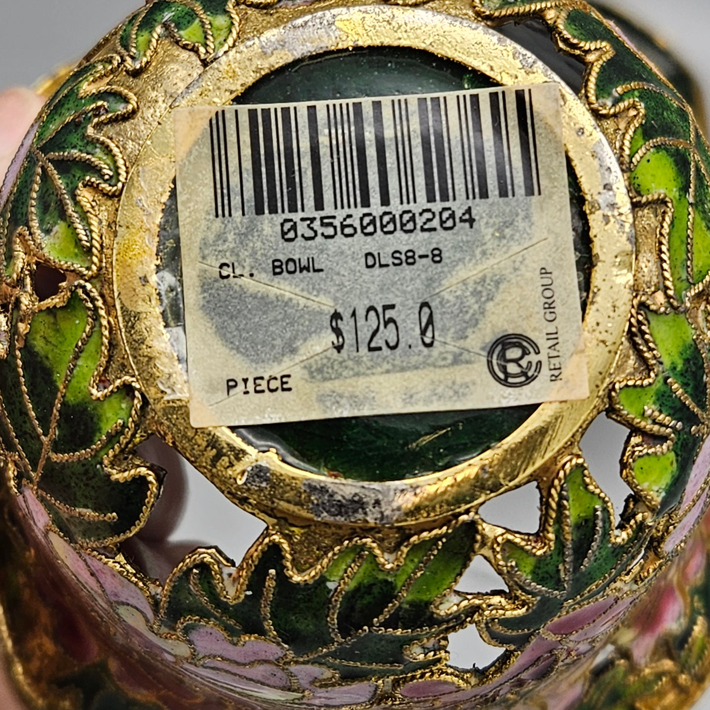 Pair Cloisonné Enamel Votive Candle Holders