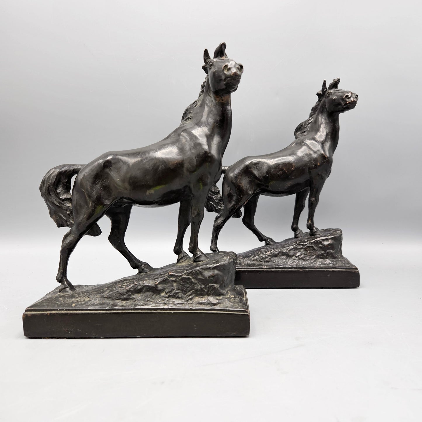 Pair Paul Herzel Bronze Clad Bookends