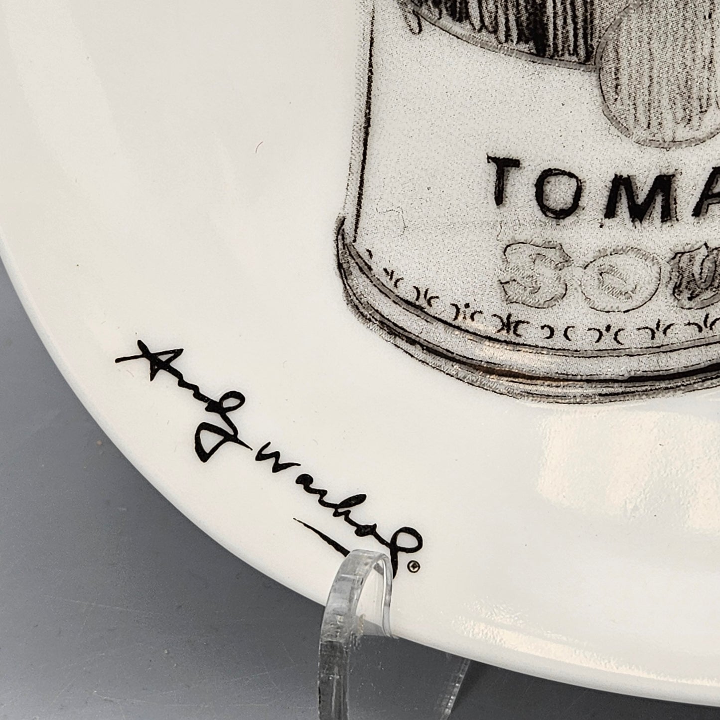 Block China Andy Warhol Soup Can & Dollar Bills Plate