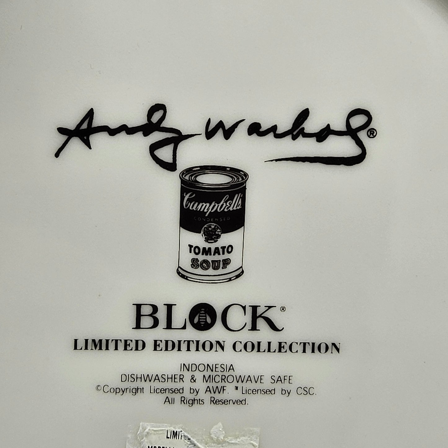 Block China Andy Warhol Soup Can & Dollar Bills Plate