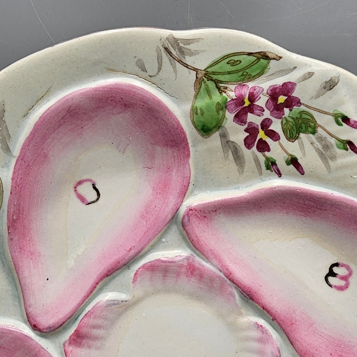 Glazed Earthenware Oyster Plate