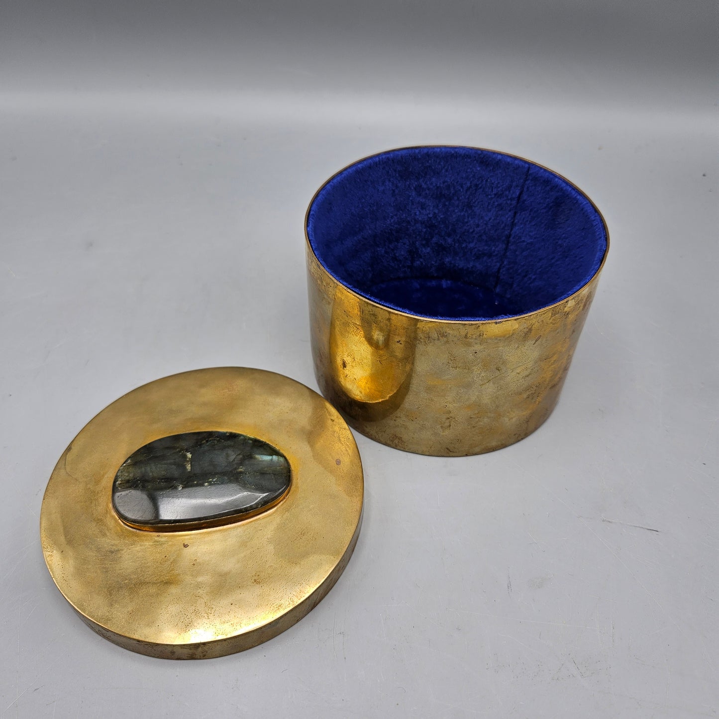 Small Brass and Wood Trinket Box $495 New