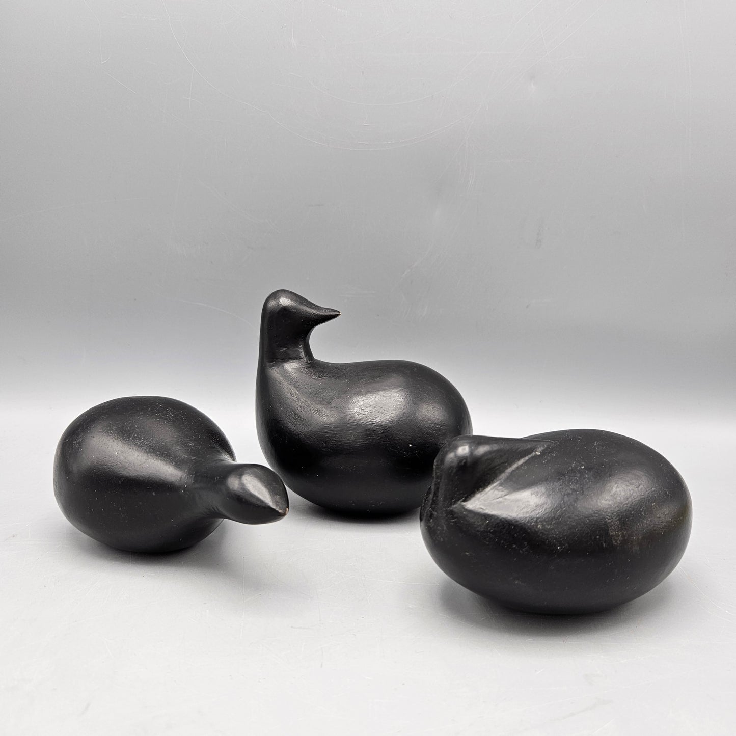 Set of Three Wood Bird Figures