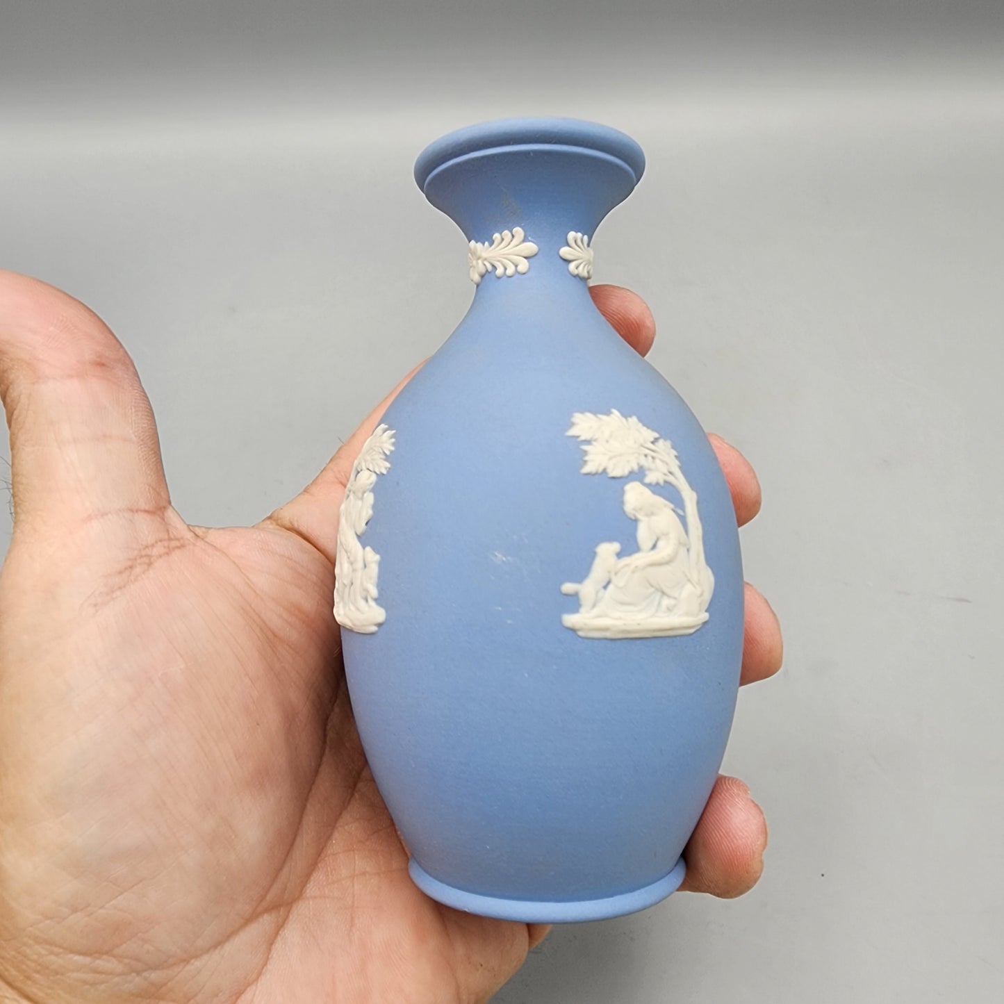 Wedgwood Light Blue Jasperware Bottle Vase