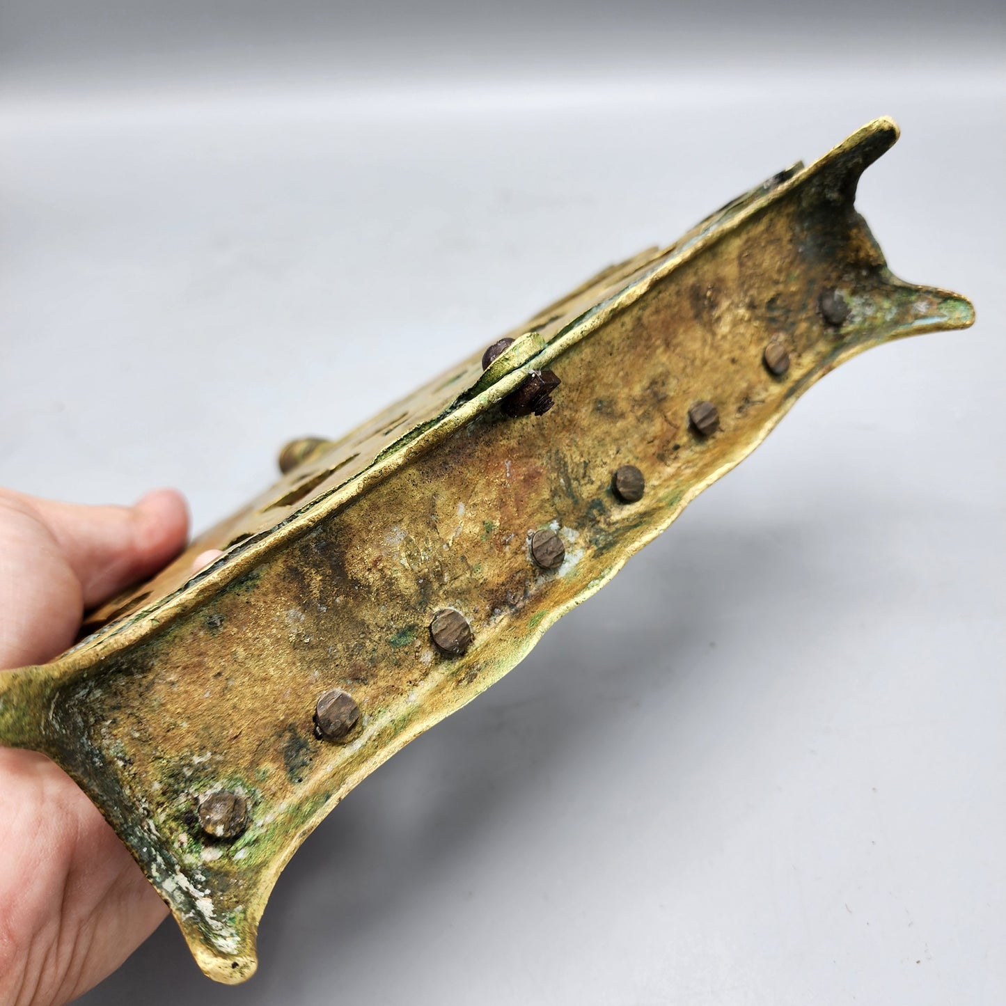 Brass Menorah with Rampant Lions