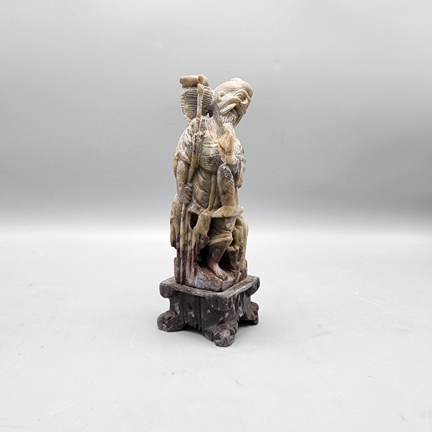 Chinese Soapstone Figure - Old Man with Fish
