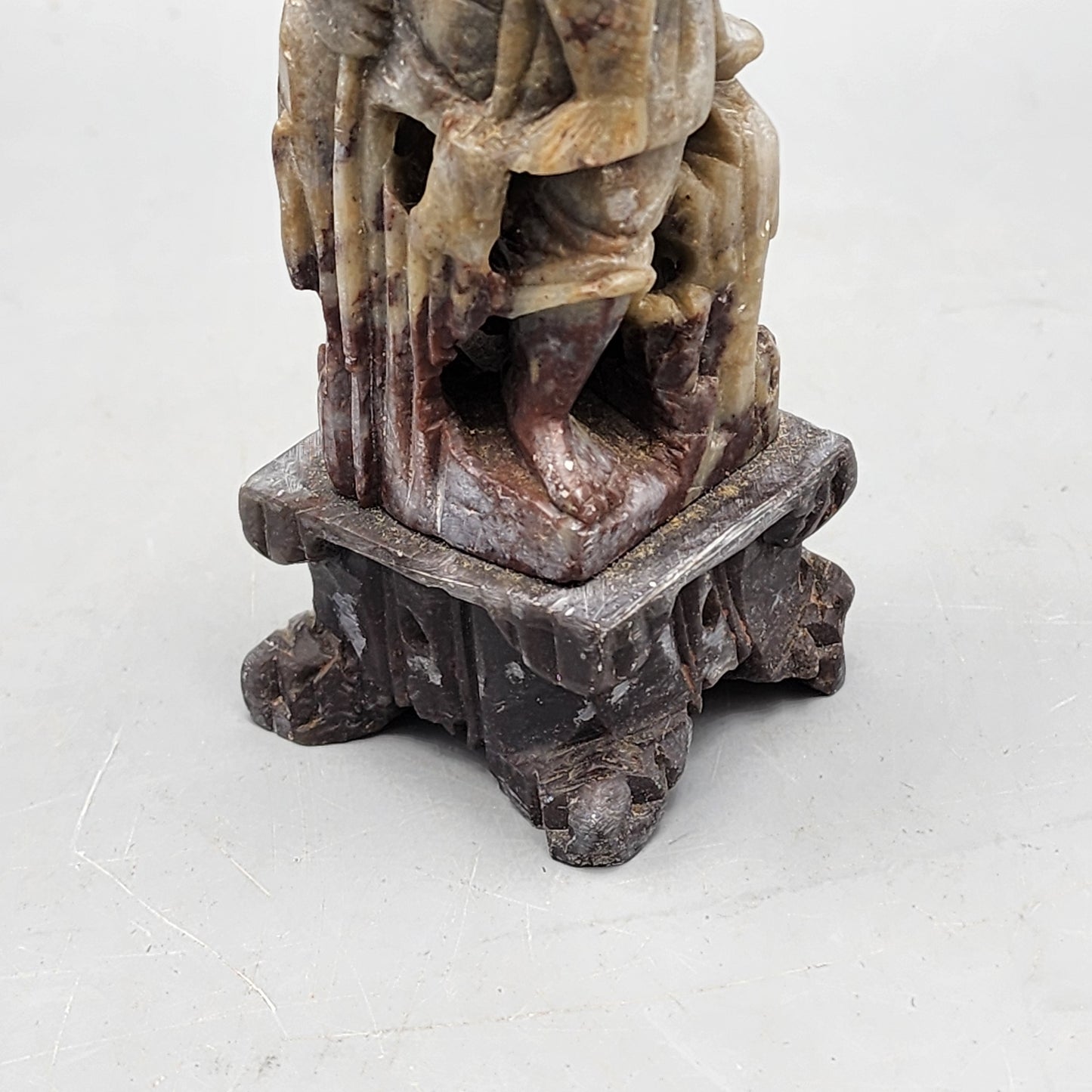 Chinese Soapstone Figure - Old Man with Fish