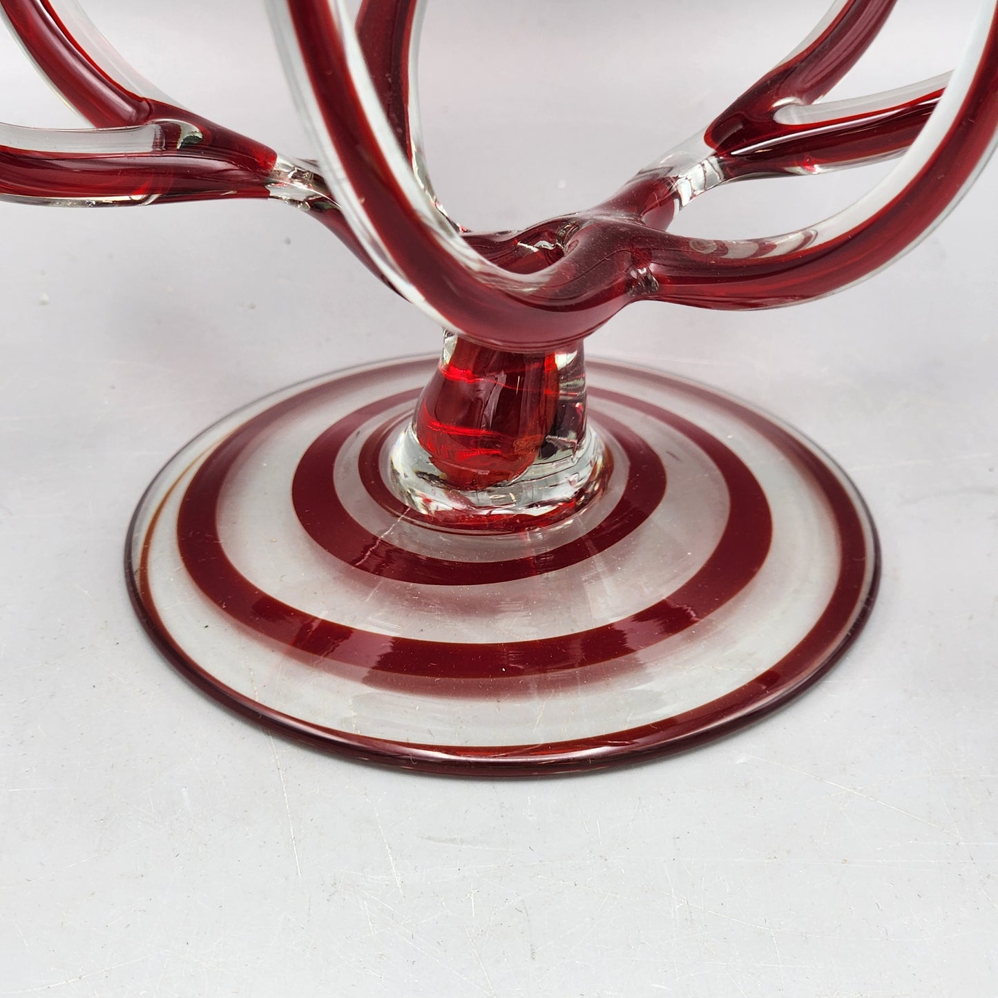Large Ruby Art Glass Compote