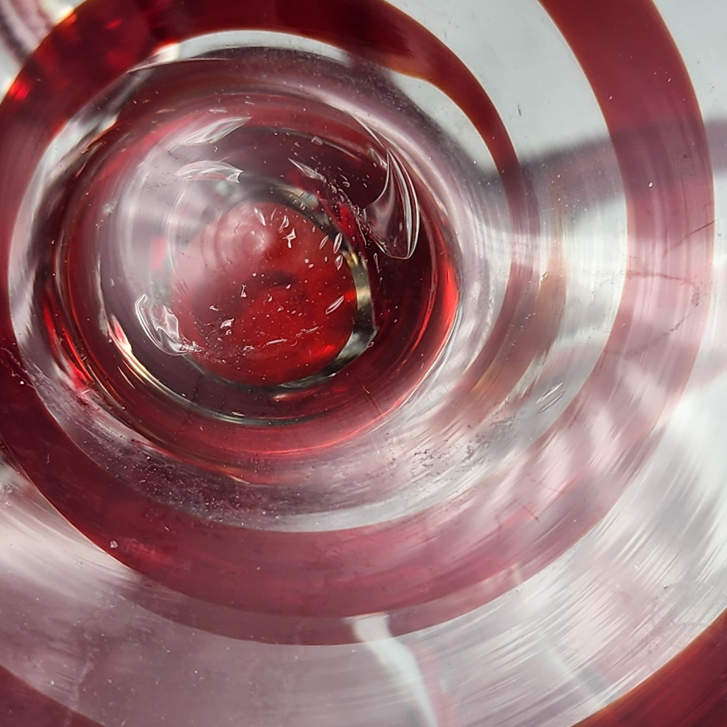 Large Ruby Art Glass Compote