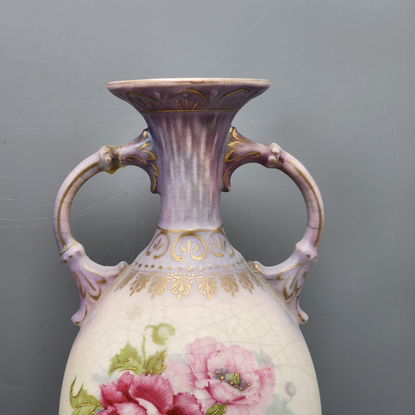 Pair Antique Royal Wettina Porcelain Vases