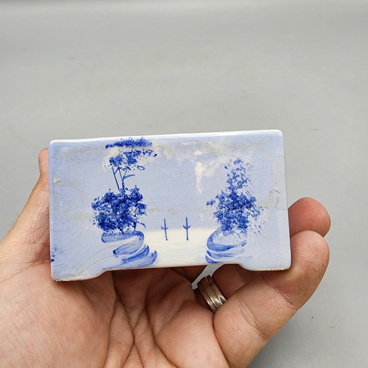 Portuguese Alcobaca Pottery Flower Block