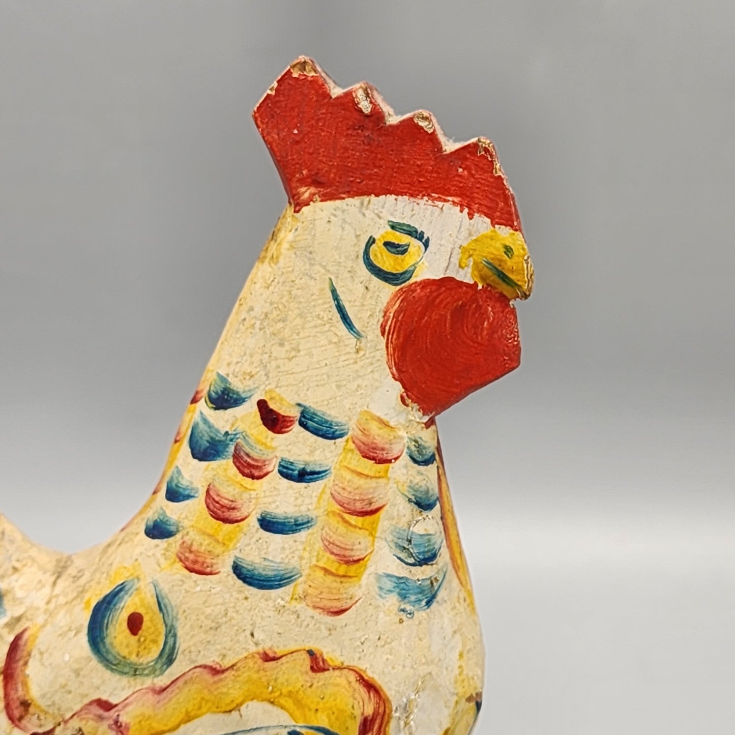 Vintage Swedish Folk Art Rooster Figure
