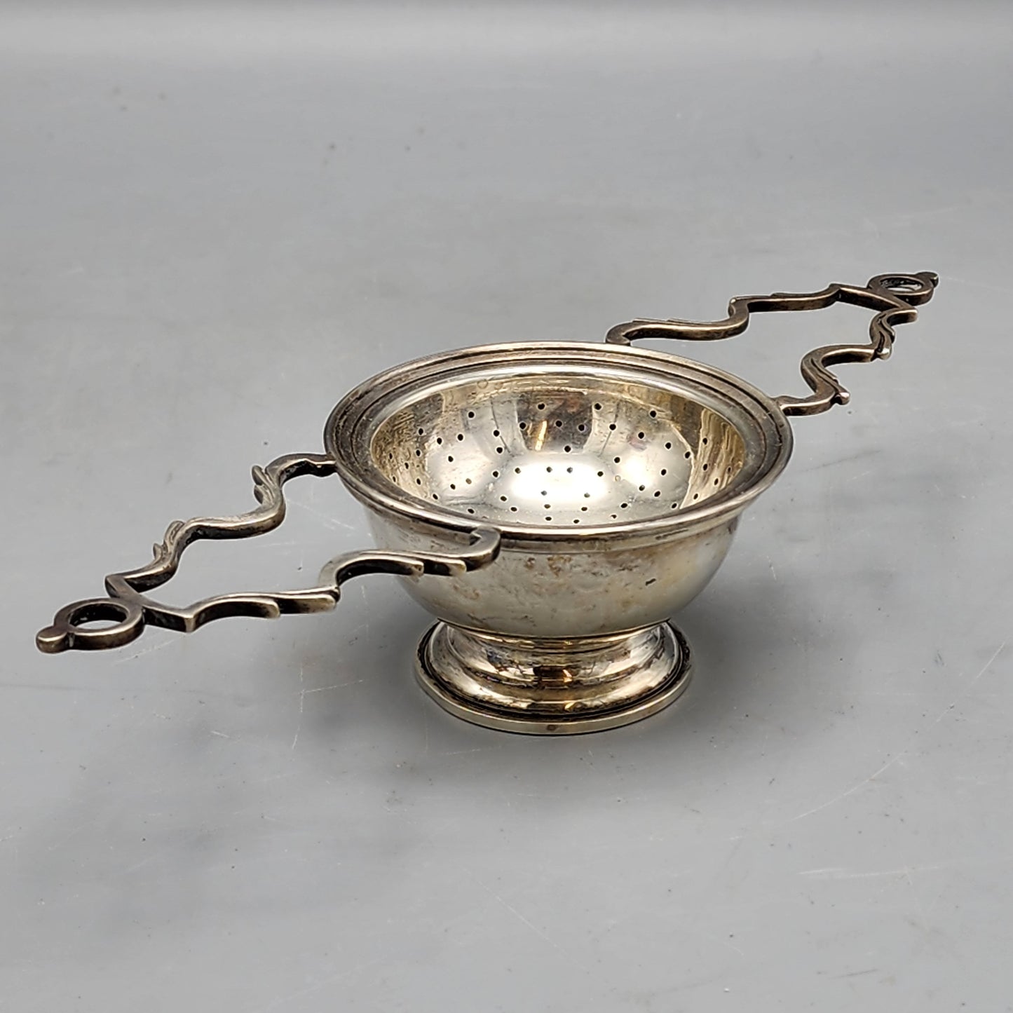 Sterling Silver Tea Strainer and Stand