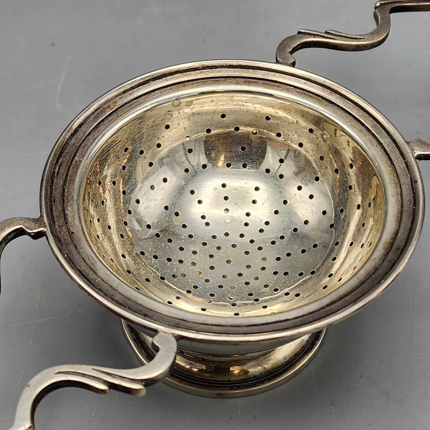 Sterling Silver Tea Strainer and Stand