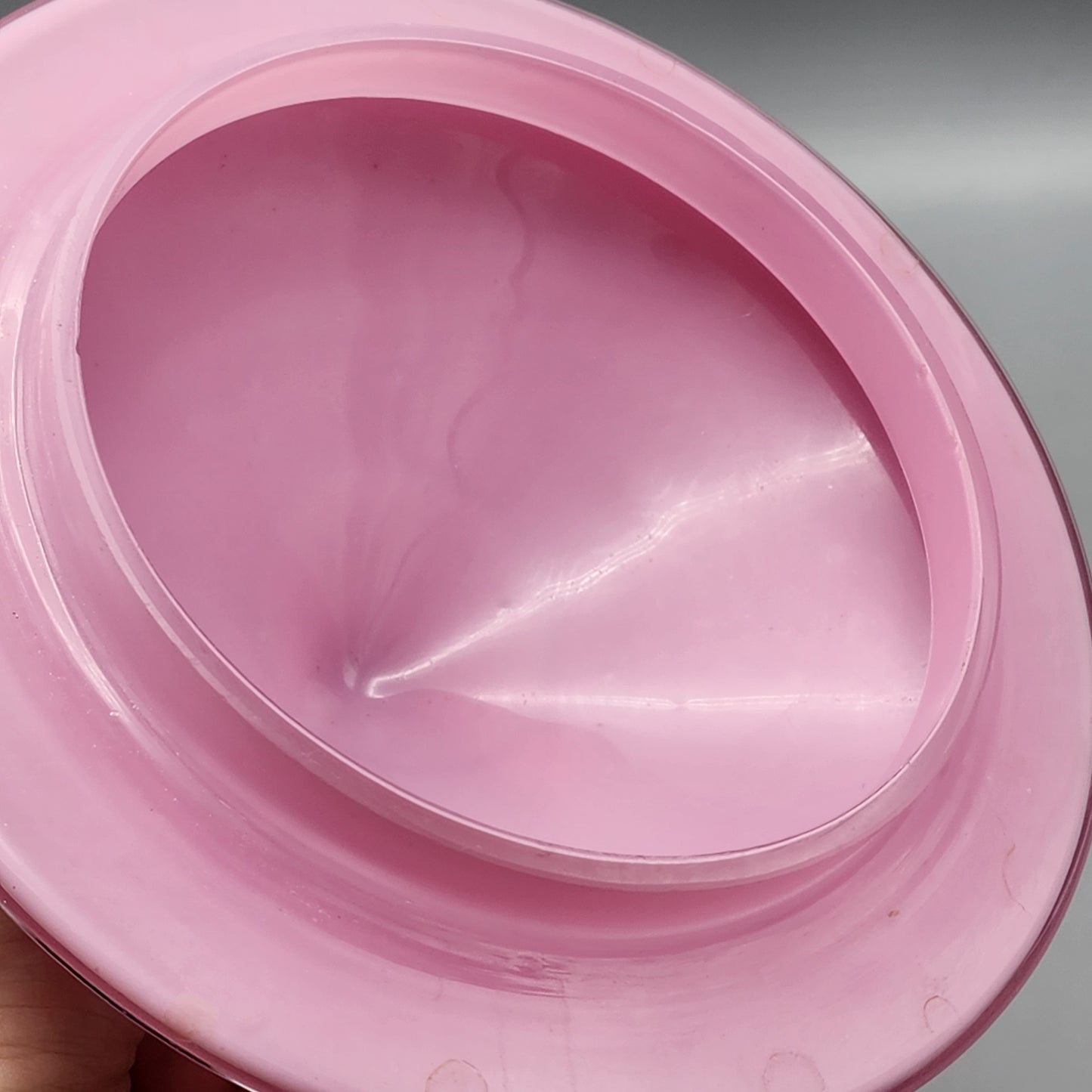 Bohemian Art Deco Pink and Blue Footed Lidded Candy Dish